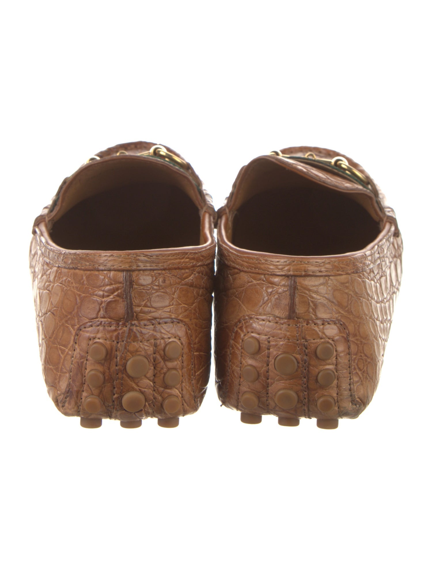 Gucci Web Accent Crocodile Drivers